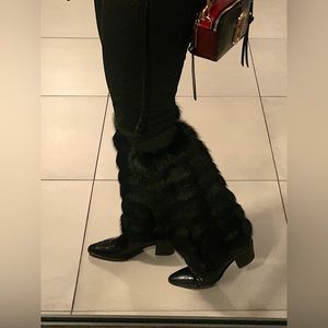 Womens faux fur leg warmers